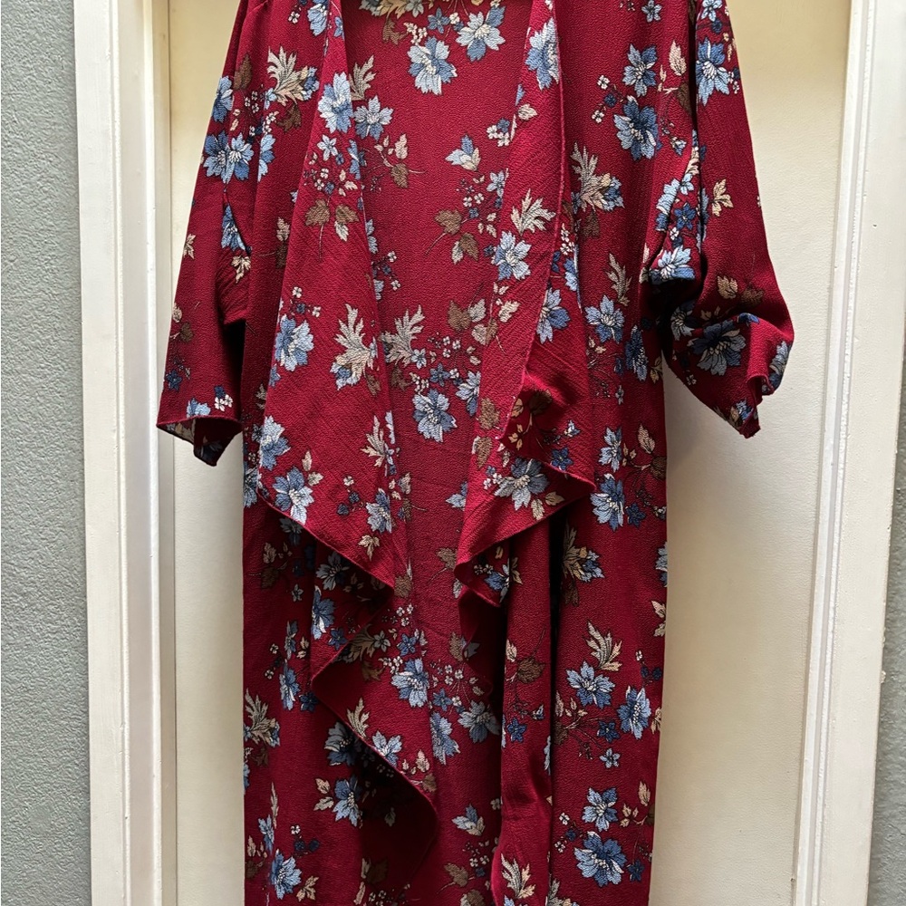 LuLaRoe Red Floral Cardigan
